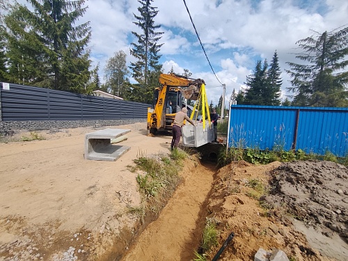 Устройство бетонных лотков и отсыпка участка в СНТ «Стеклянный ручей» 