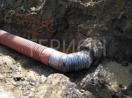 Ливневая канализация, замена трубы под дорогой в Рощино