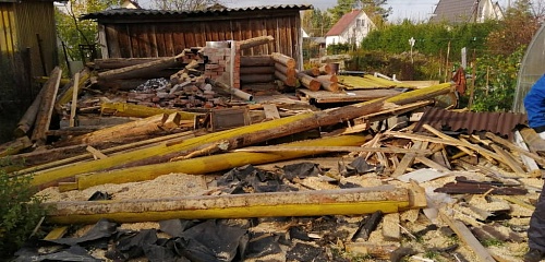 Демонтаж деревянной бани в Лебяжьем.  №3