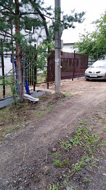 Забор на сваях из евроштакетника и парковка в Васкелово.  №8